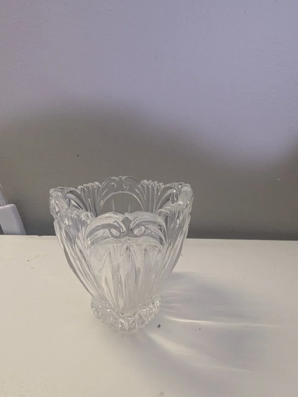 Vintage Oneida 24% Lead Crystal Small Oval Bowl in the 
